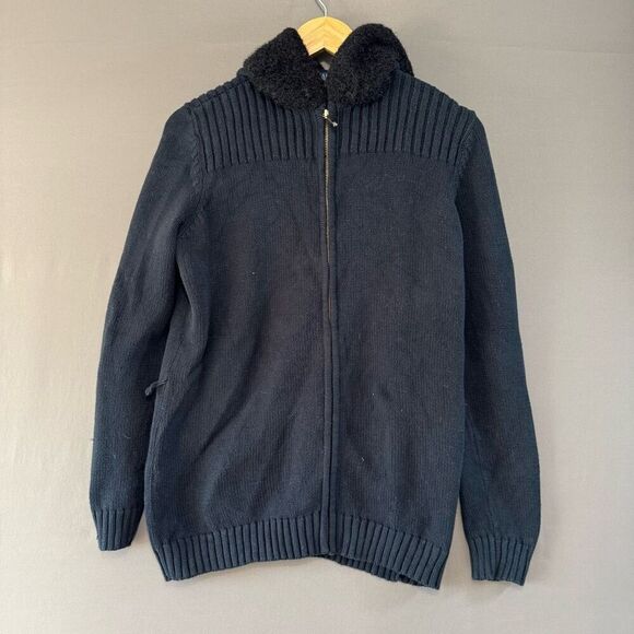 Chaps Ralph Lauren Women’s Knit Zip Up Hoodie Size Medium 100% Cotton - Picture 1 of 13